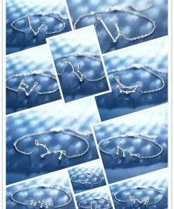17KM Official Store 12 Zodiac Vintage Anklets In Gold Silver And Crystal Jewelry