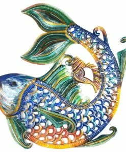Caribbean Craft 24 Inch Painted Fish & Shell (GC) Home