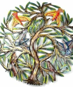 Croix Des Bouquets 24 Inch Painted Tree With Birds (GC)