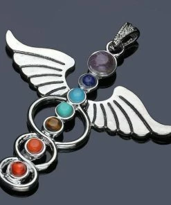 Boutiques House 7 Color Stone Beads Chakra Healing Pendant