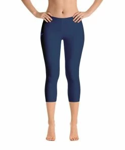 Find Your Coast Supply Co. Pants All Day Comfort Capri Leggings Pacific Supply II Navy Stripe