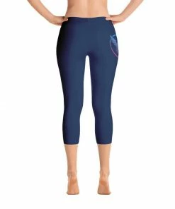 Find Your Coast Supply Co. Pants All Day Comfort Capri Leggings Pacific Supply II Navy Stripe