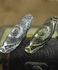 LEMOER Official Store Antique Carved Bohemian Rings Jewelry