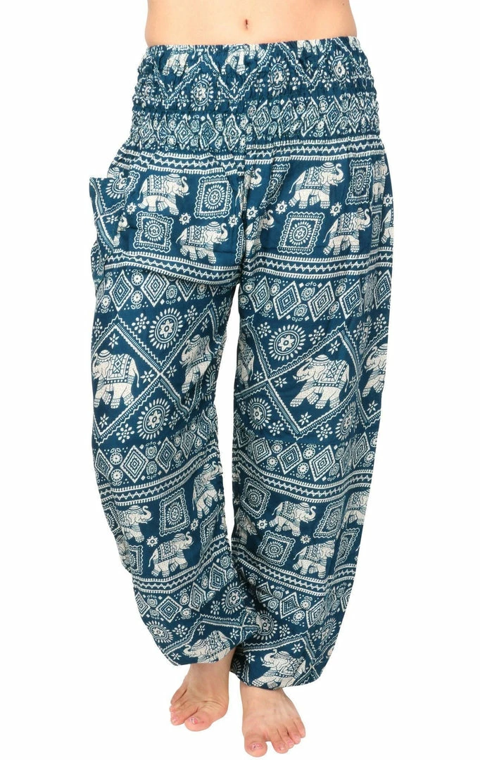 Napat Aquamarine Classic Elephant Harem Pants 3 Napat Aquamarine Classic Elephant Harem Pants