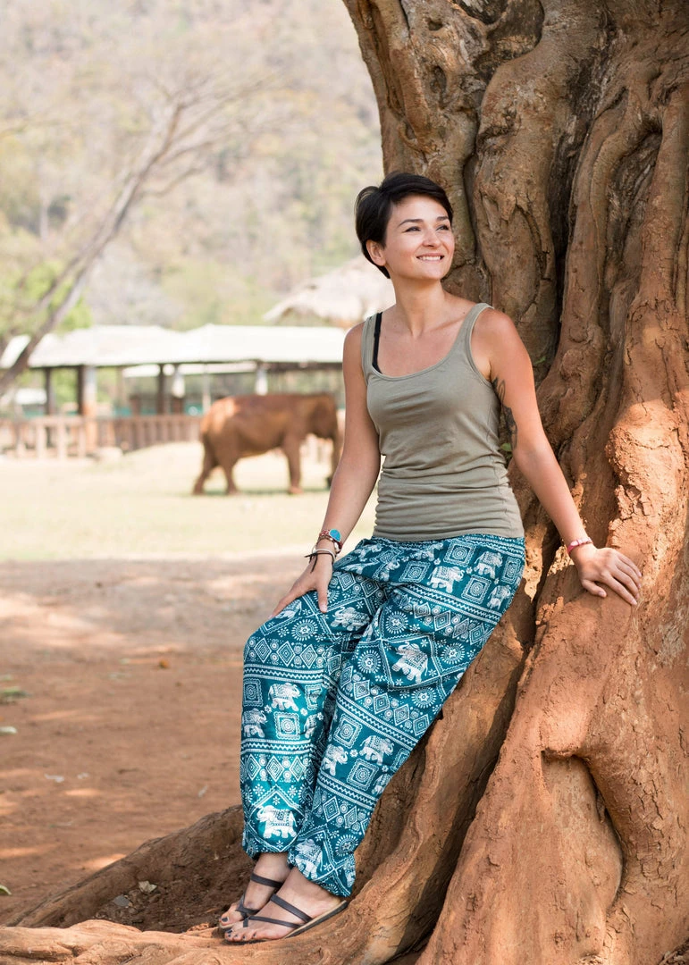 Napat Aquamarine Classic Elephant Harem Pants 11 Napat Aquamarine Classic Elephant Harem Pants