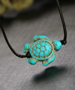 17KM Official Store Aquamarine Tortoise Anklet For Beach Lovers