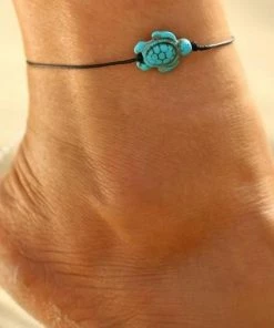 17KM Official Store Aquamarine Tortoise Anklet For Beach Lovers