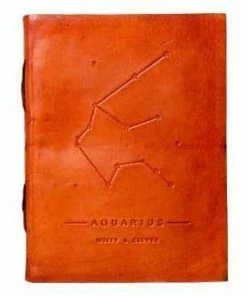 Soothi Aquarius Zodiac Handmade Leather Journal