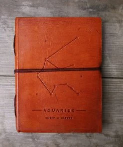 Soothi Aquarius Zodiac Handmade Leather Journal