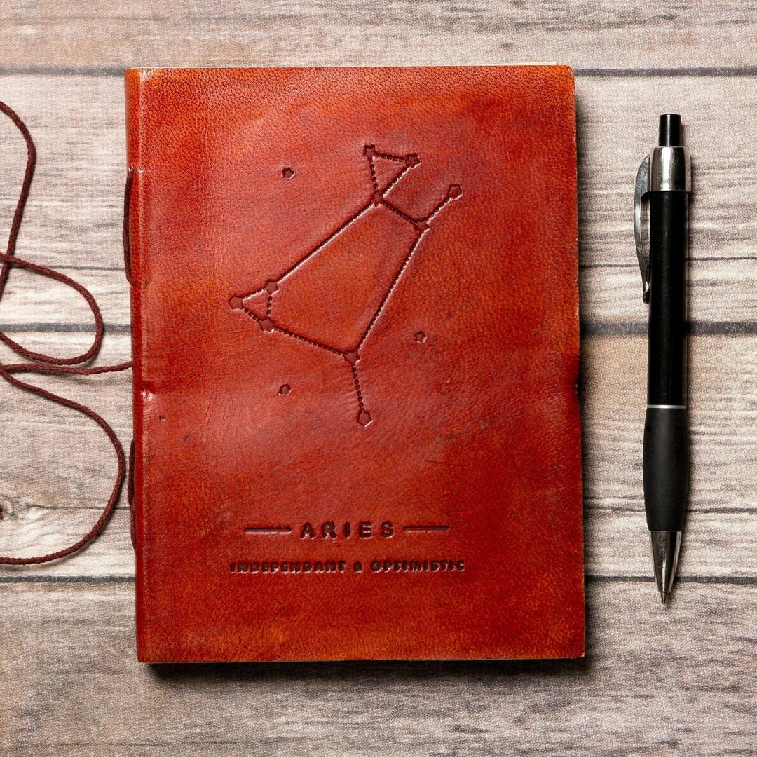 Soothi Accessories Aries Zodiac Handmade Leather Journal 3 Soothi Accessories Aries Zodiac Handmade Leather Journal