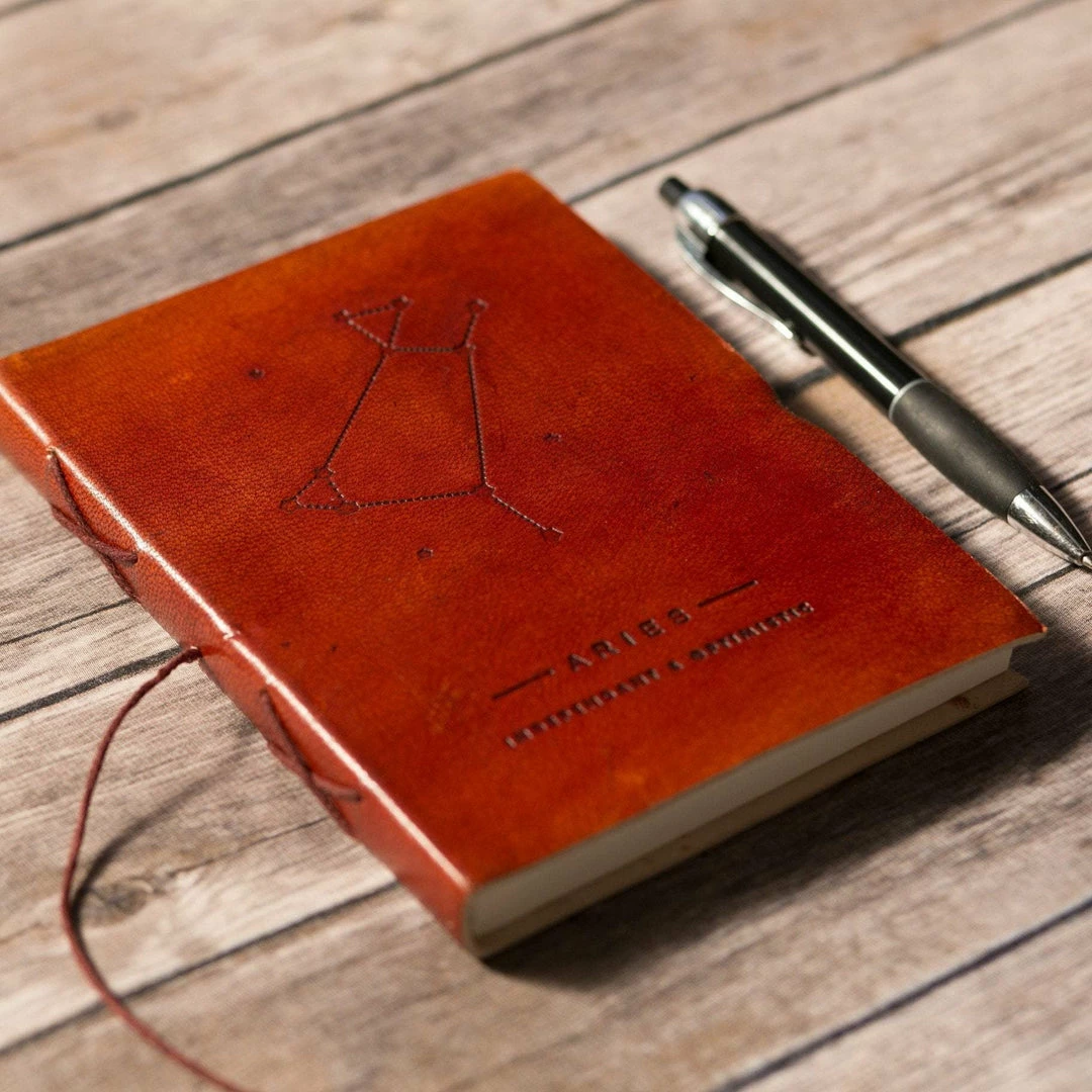 Soothi Accessories Aries Zodiac Handmade Leather Journal 4 Soothi Accessories Aries Zodiac Handmade Leather Journal