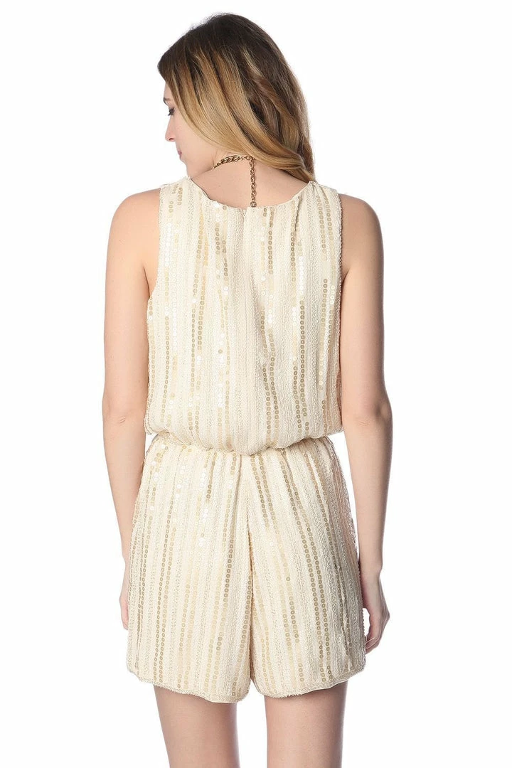 Q2 Beige Sequin Romper 4 Q2 Beige Sequin Romper