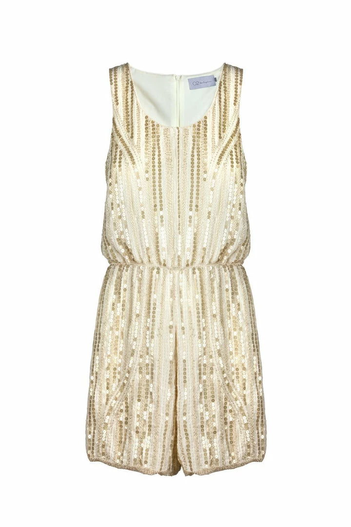Q2 Beige Sequin Romper 10 Q2 Beige Sequin Romper