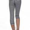 Belcorva Black And White Stripe - Pocket Capri