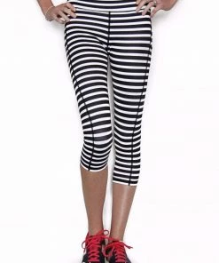 Belcorva Black And White Stripe - Pocket Capri