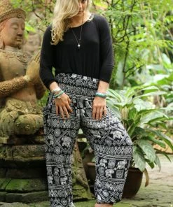 Napat Black Classic Elephant Harem Pants