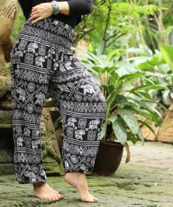 Napat Black Classic Elephant Harem Pants
