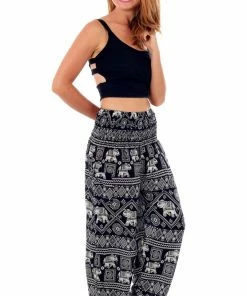 Napat Black Classic Elephant Harem Pants