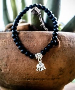 One Tribe Apparel Black Elephant Bracelet - Protection & Luck Jewelry