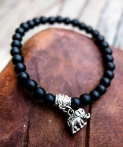 One Tribe Apparel Black Elephant Bracelet - Protection & Luck Jewelry
