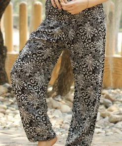 Napat Black Floral Harem Pants