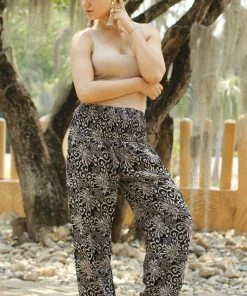 Napat Black Floral Harem Pants