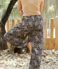 Napat Black Floral Harem Pants