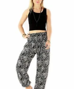 Napat Black Floral Harem Pants