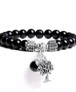 VinswetJewelry Store Black Lapis Lazuli Beaded Bracelet