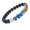 MICHAEL KENDRA Official Store Jewelry Black Lava Stone 7Chakra Bracelet