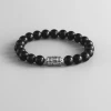 AMIU Handmade Store Black Onyx Stone Beads Yoga Bracelet Jewelry