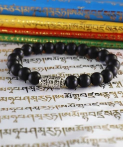 AMIU Handmade Store Black Onyx Stone Beads Yoga Bracelet Jewelry