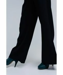 Q2 Black Pants With Buckles