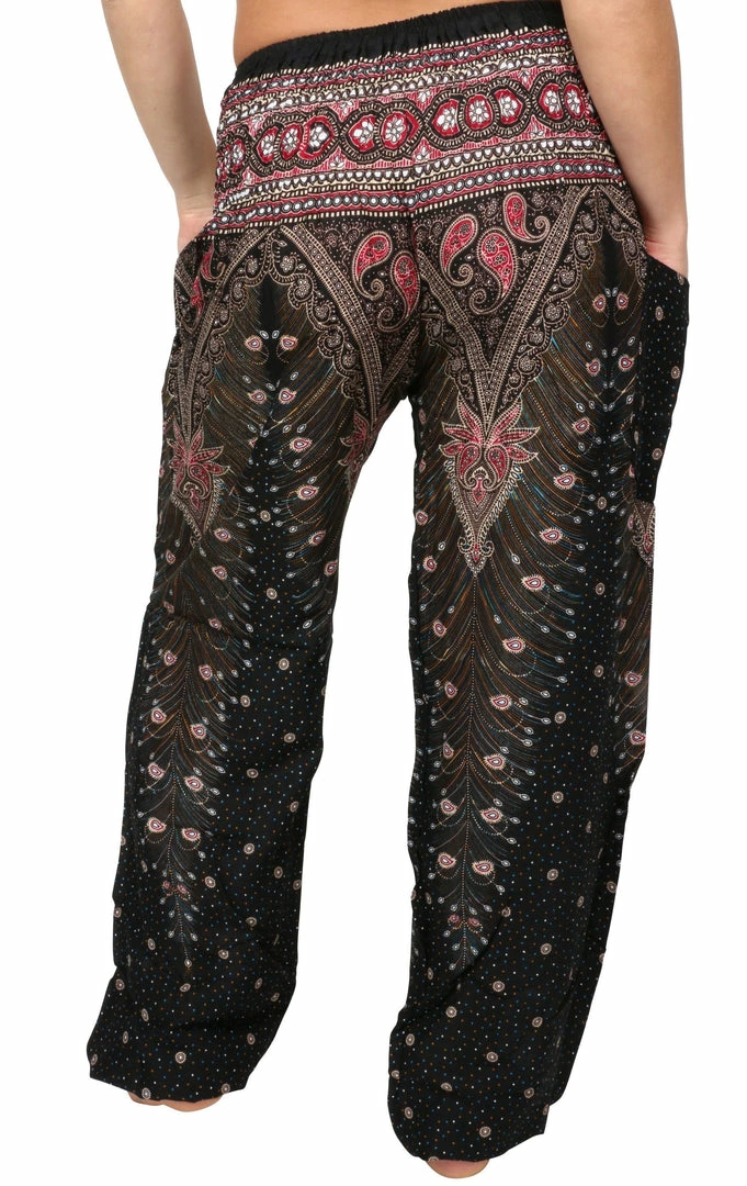 Napat Black & Red Peacock Harem Pants 5 Napat Black & Red Peacock Harem Pants