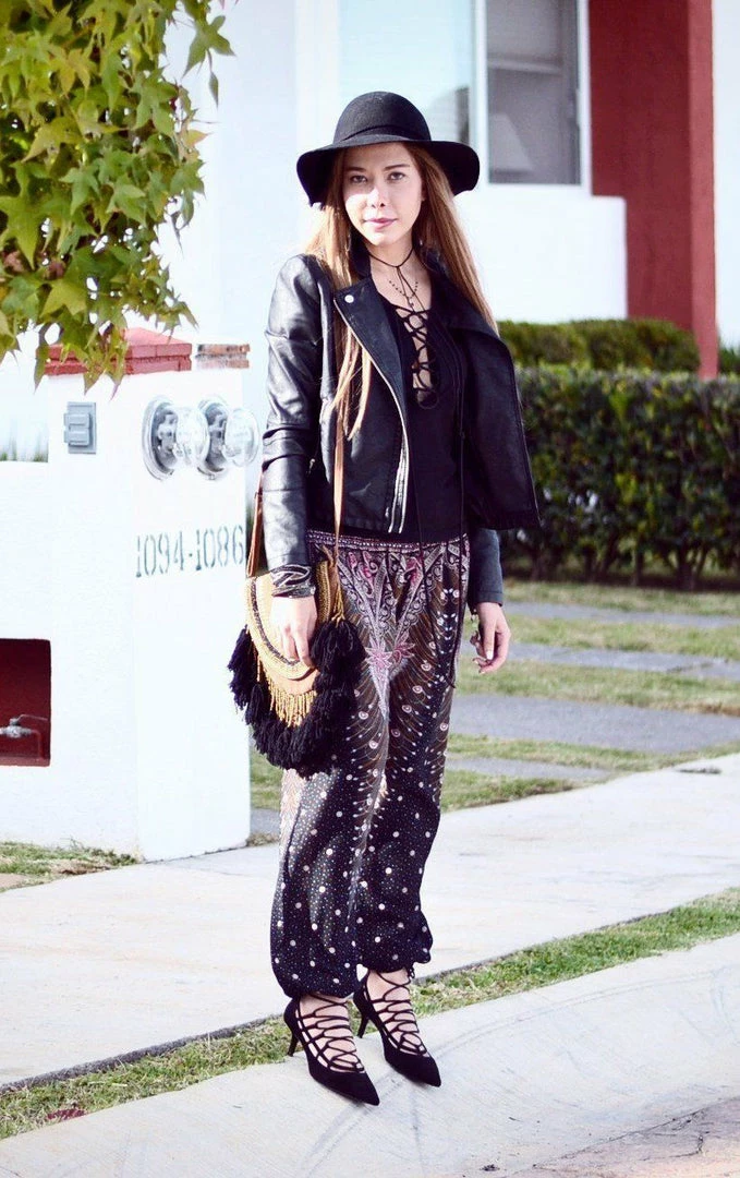 Napat Black & Red Peacock Harem Pants 8 Napat Black & Red Peacock Harem Pants