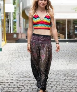 Napat Black & Red Peacock Harem Pants 17 Napat Black & Red Peacock Harem Pants