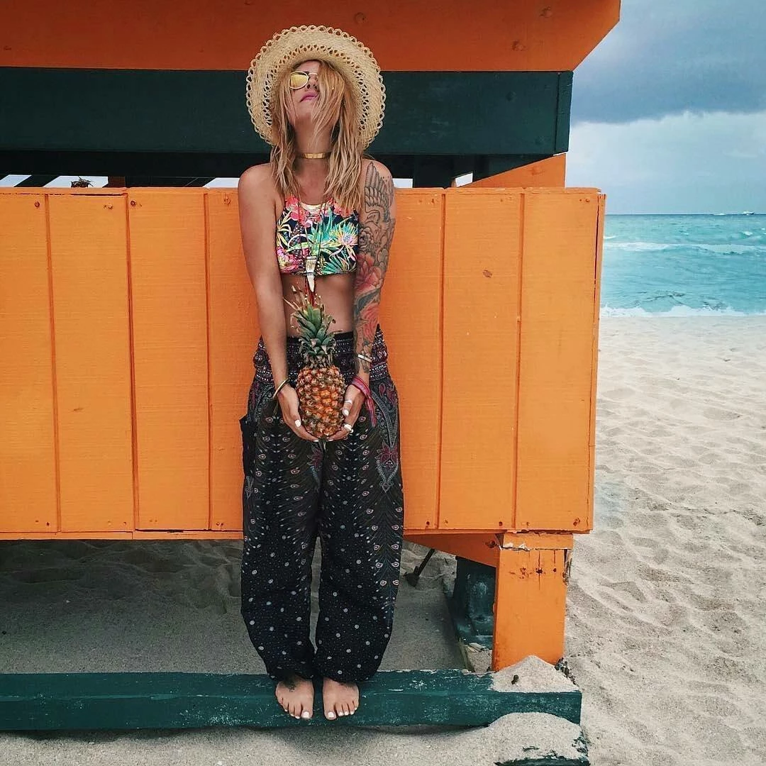 Napat Black & Red Peacock Harem Pants 7 Napat Black & Red Peacock Harem Pants