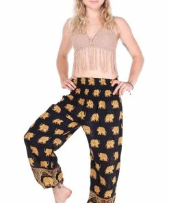 Napat Black Royal Elephant Harem Pants