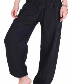 Napat Black Solid Harem Pants