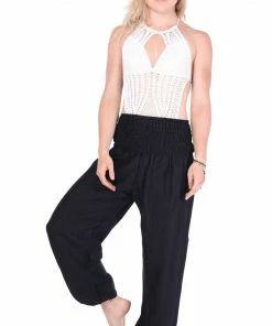 Napat Black Solid Harem Pants
