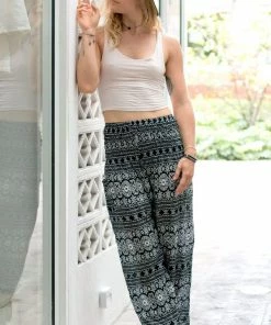 Napat Black Tribal Diamond Harem Pants