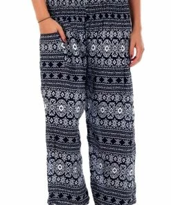 Napat Black Tribal Diamond Harem Pants