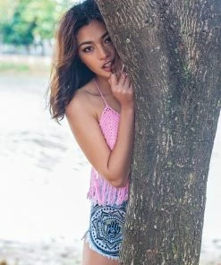 Offbeat Black & White Lotus Hand Denim