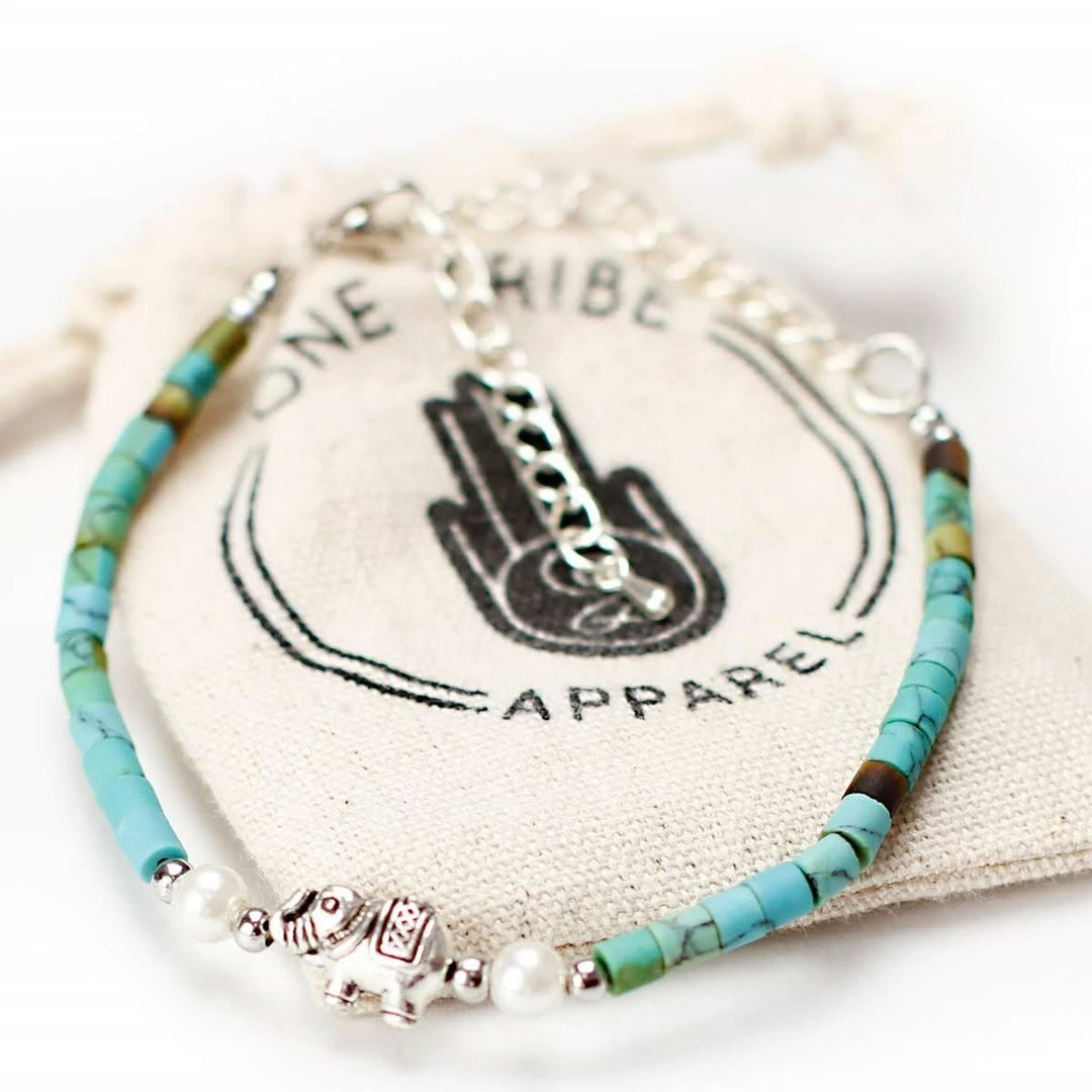 One Tribe Apparel Blue Adjustable Elephant Bracelet - Trust & Confidence Jewelry 3 One Tribe Apparel Blue Adjustable Elephant Bracelet - Trust & Confidence Jewelry