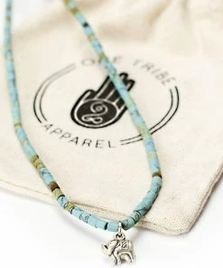 One Tribe Apparel Blue Elephant Necklace - Peace & Positivity