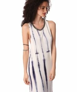 Q2 Boho Dresses Blue Slip Dress In Tie Dye