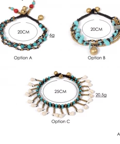 ArtiLady Jewelry (Stylish Designer Brand) Blue Stones Layered Anklet