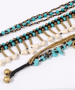 ArtiLady Jewelry (Stylish Designer Brand) Blue Stones Layered Anklet