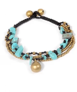 ArtiLady Jewelry (Stylish Designer Brand) Blue Stones Layered Anklet