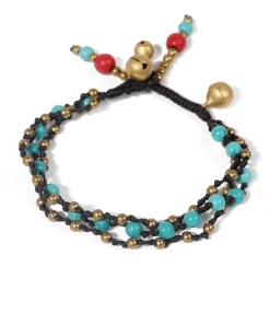 ArtiLady Jewelry (Stylish Designer Brand) Blue Stones Layered Anklet